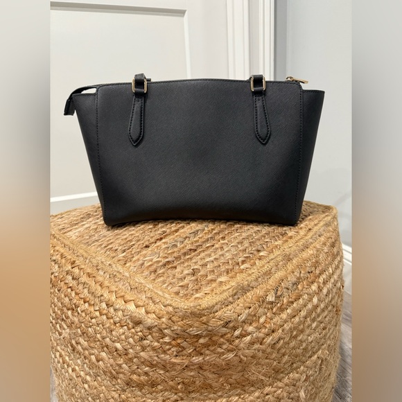 Tory Burch Emerson Top Zip Tote Black Crossbody Bag - Picture 3 of 15